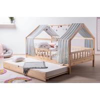 Hausbett Kim Naturfarben/Grau 140x200cm - Naturfarben/Grau, MODERN, Holz/Textil (140/200cm) - Livetastic