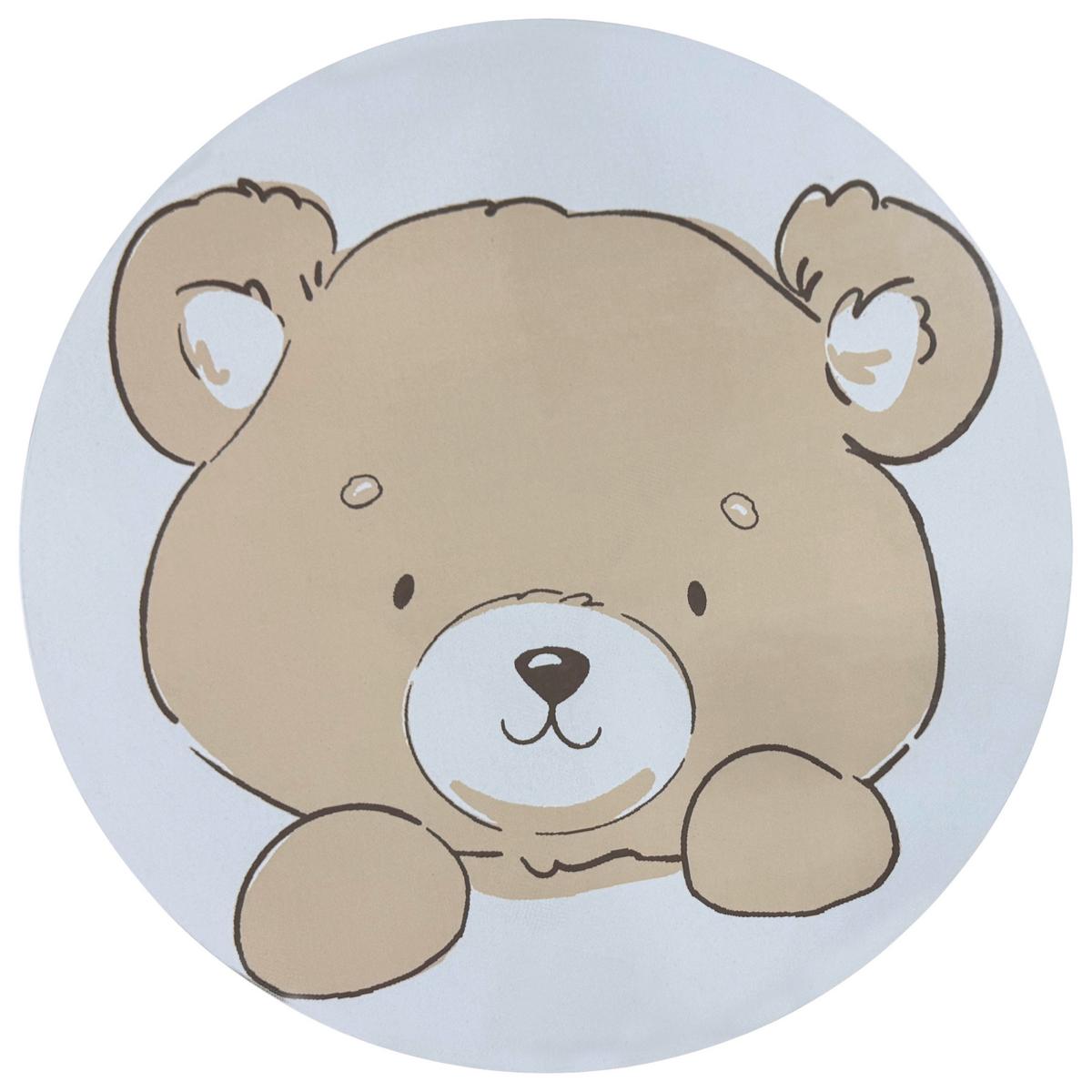 Kinderteppich Bär, Digitaldruck - Beige, MODERN, Textil (100cm) - BUNINO