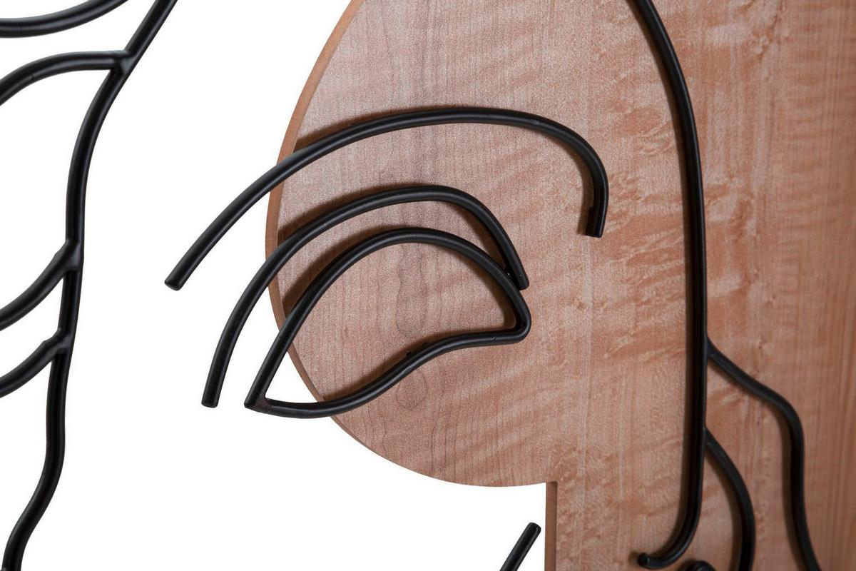 Wanddeko David A Naturfarben, Schwarz B: 50 cm - Schwarz/Naturfarben, Basics, Holzwerkstoff (50/80/2cm)