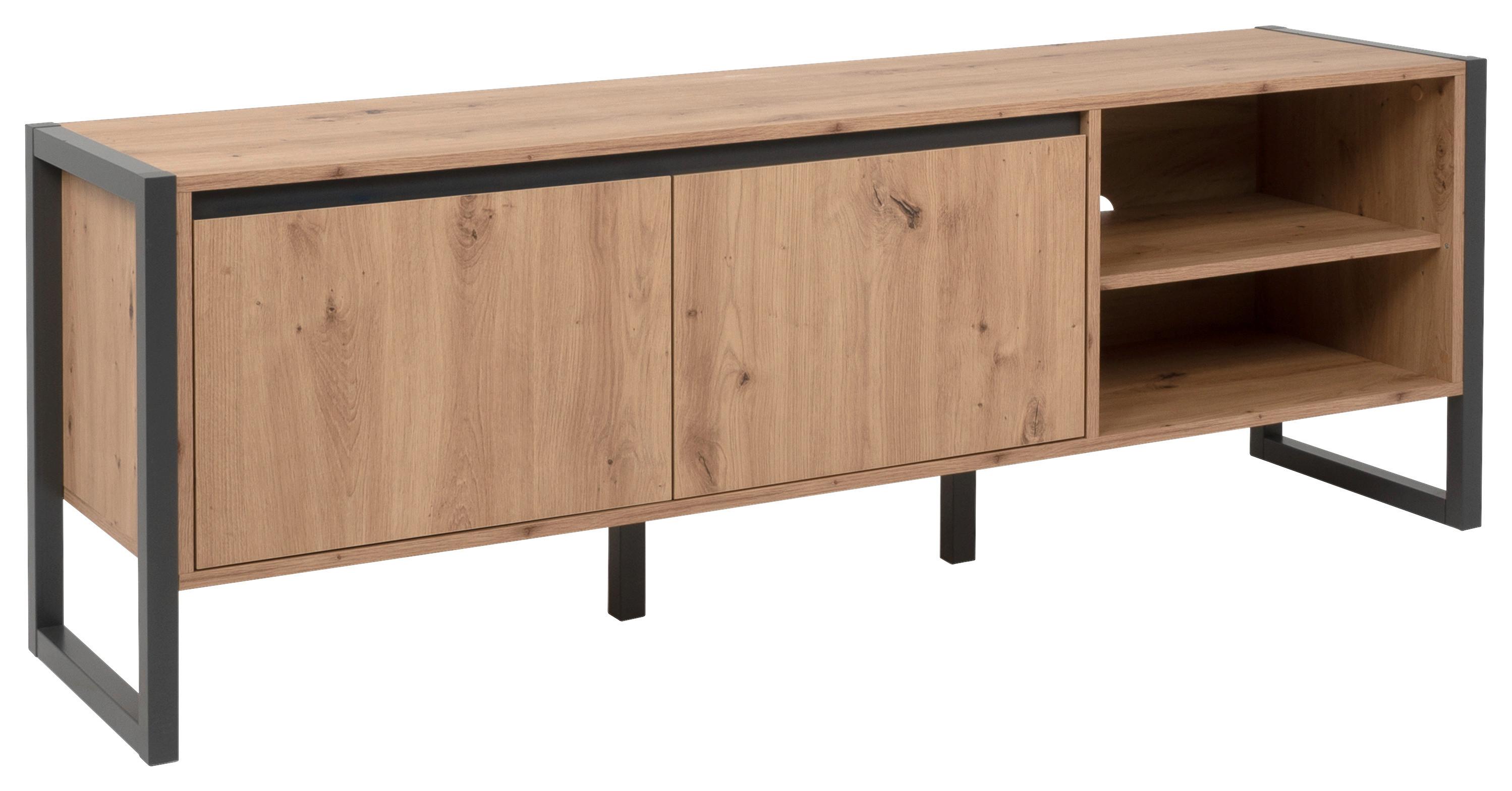 TV-Element Denver 160 cm Anthrazit/Eiche Dekor - Eichefarben/Anthrazit, MODERN, Holzwerkstoff (160/55/40cm) - MID.YOU