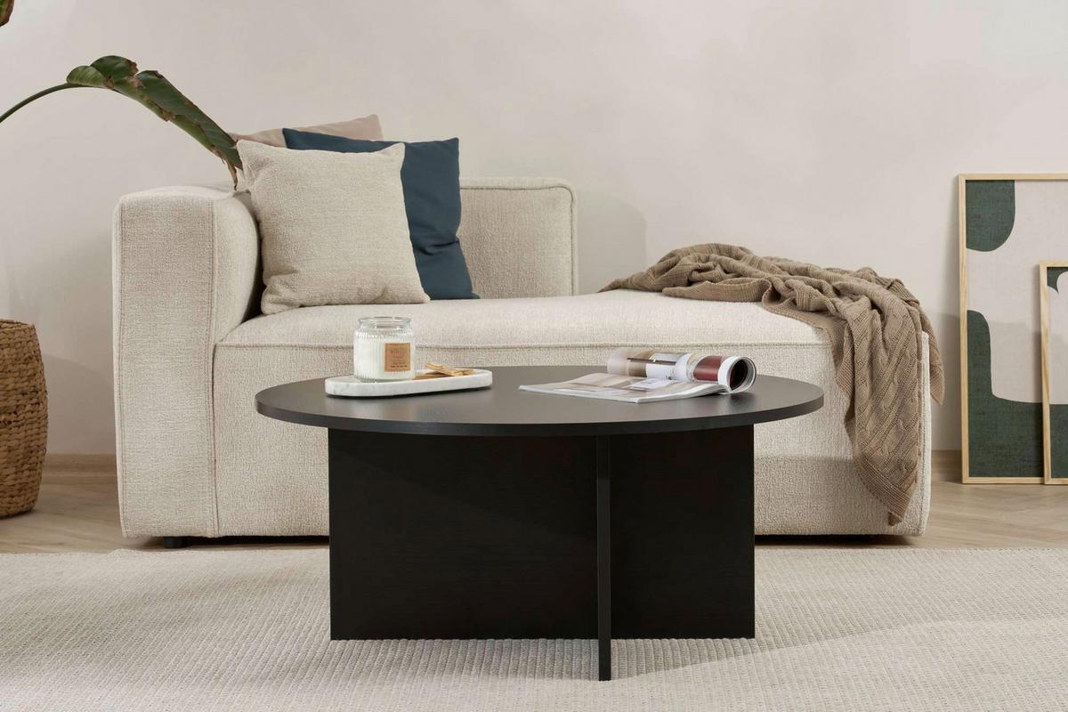 Couchtisch Soleil Schwarz L: 90cm - Schwarz, Design, Holzwerkstoff (90/90/40cm) - MID.YOU