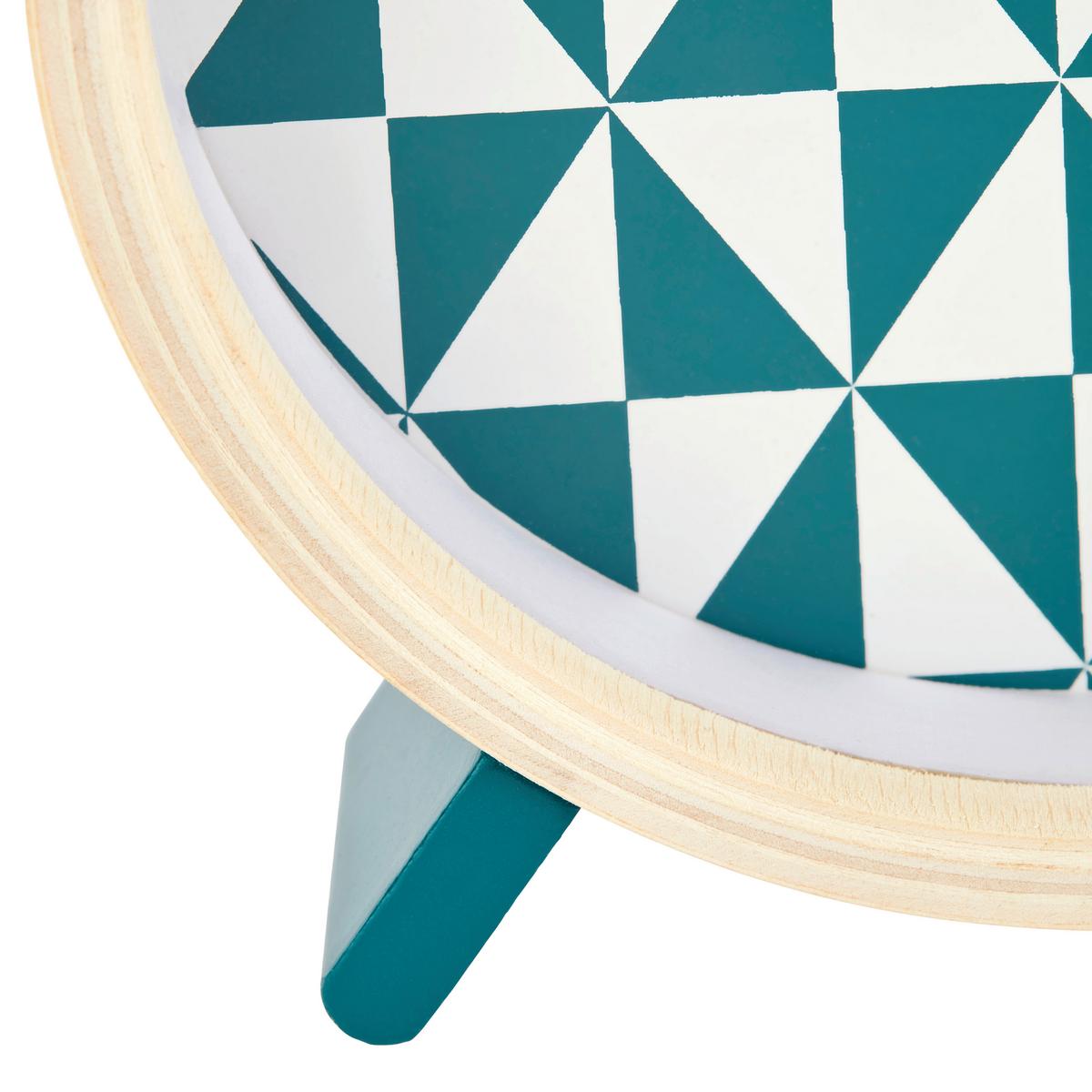 Standuhr Hercules - Blau/Naturfarben, MODERN, Glas/Holz (15/16/4,5cm) - Luca Bessoni