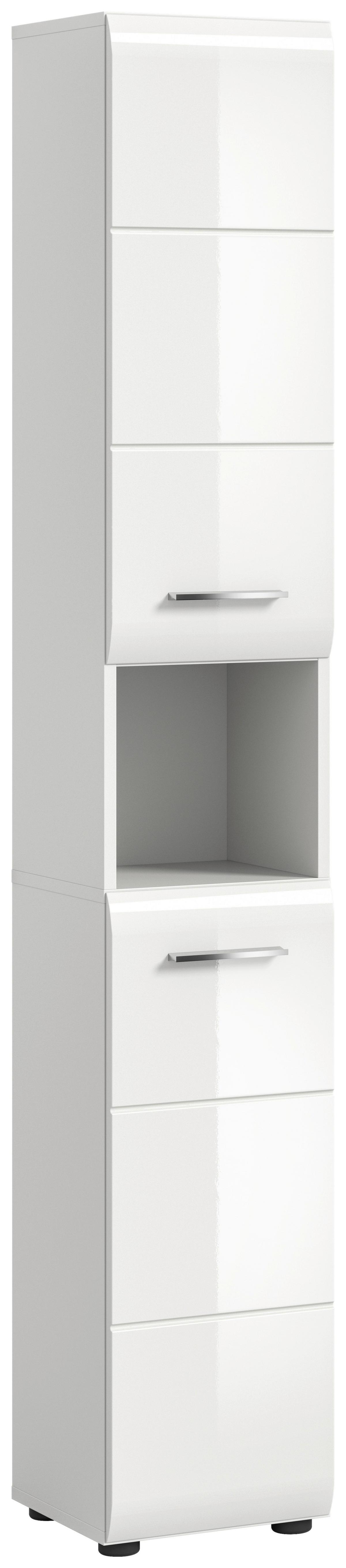 Hochschrank Ice Weiß/weiß Hg B: 30 Cm - Weiß Hochglanz/Weiß, MODERN, Holzwerkstoff (30/185/30cm) - MID.YOU