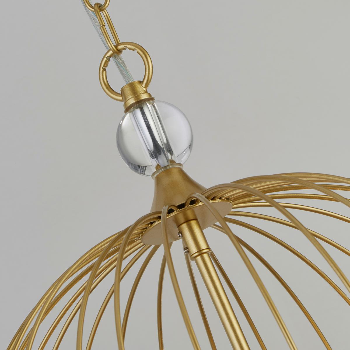 Hängeleuchte Shower H: 150 cm 5-Flammig - Goldfarben, Design, Glas/Metall (36/150cm)