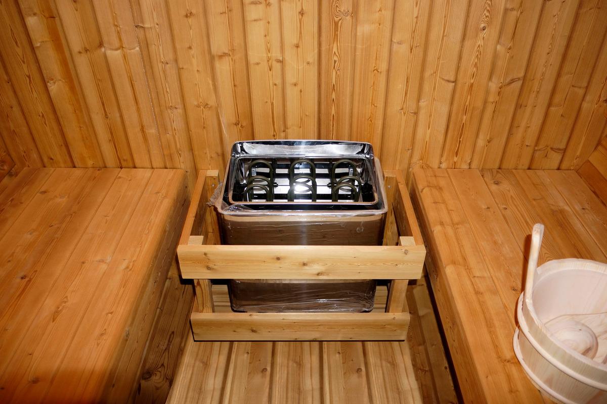 Saunafass Tromsö Fichtefarben B: 180 cm - Fichtefarben, KONVENTIONELL, Glas/Holz (189/180/191,5cm) - Sanotechnik
