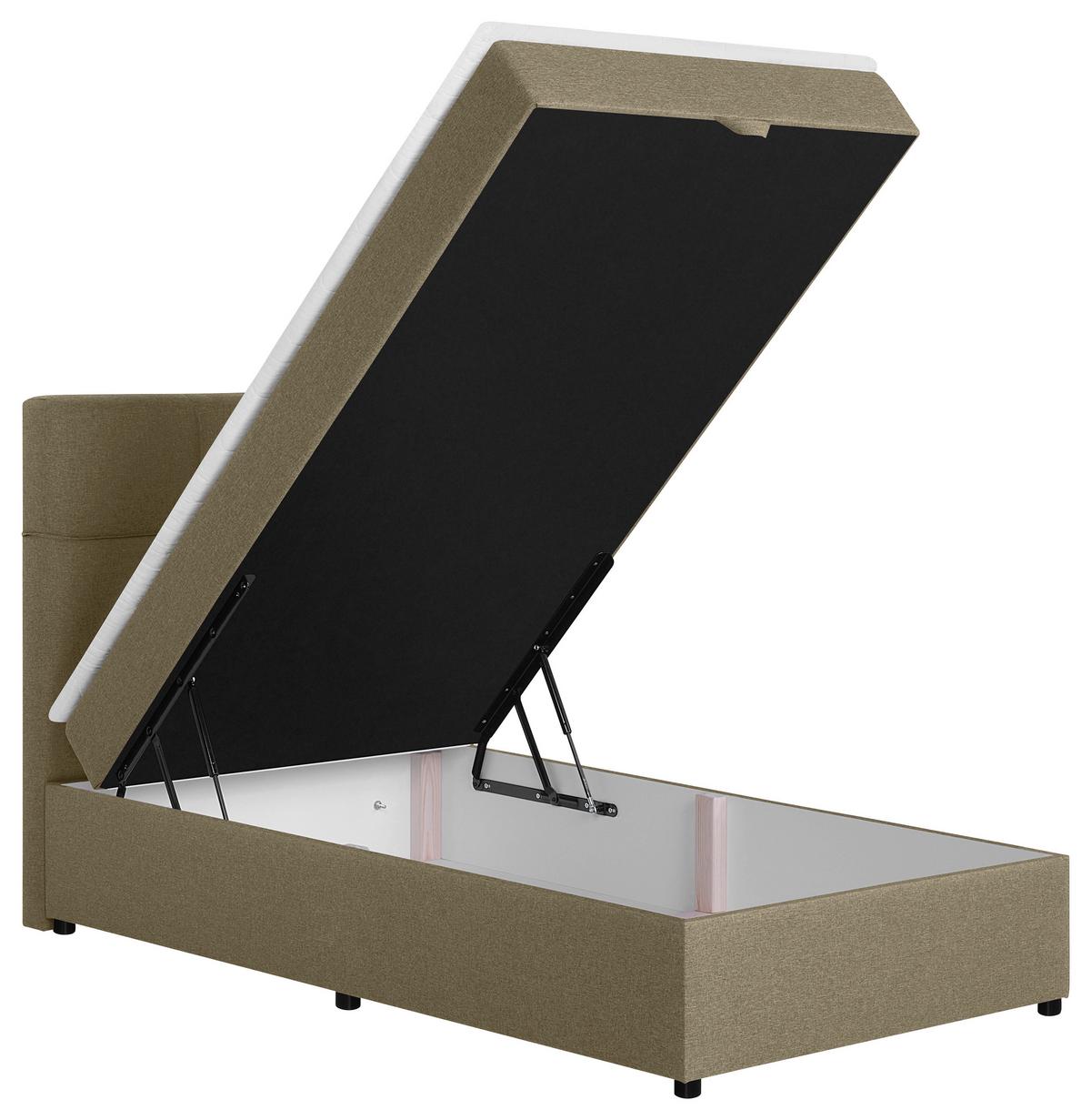 Boxbett Paros 100 100x200 Beige - Beige/Schwarz, MODERN, Holzwerkstoff/Textil (100/200cm) - MID.YOU