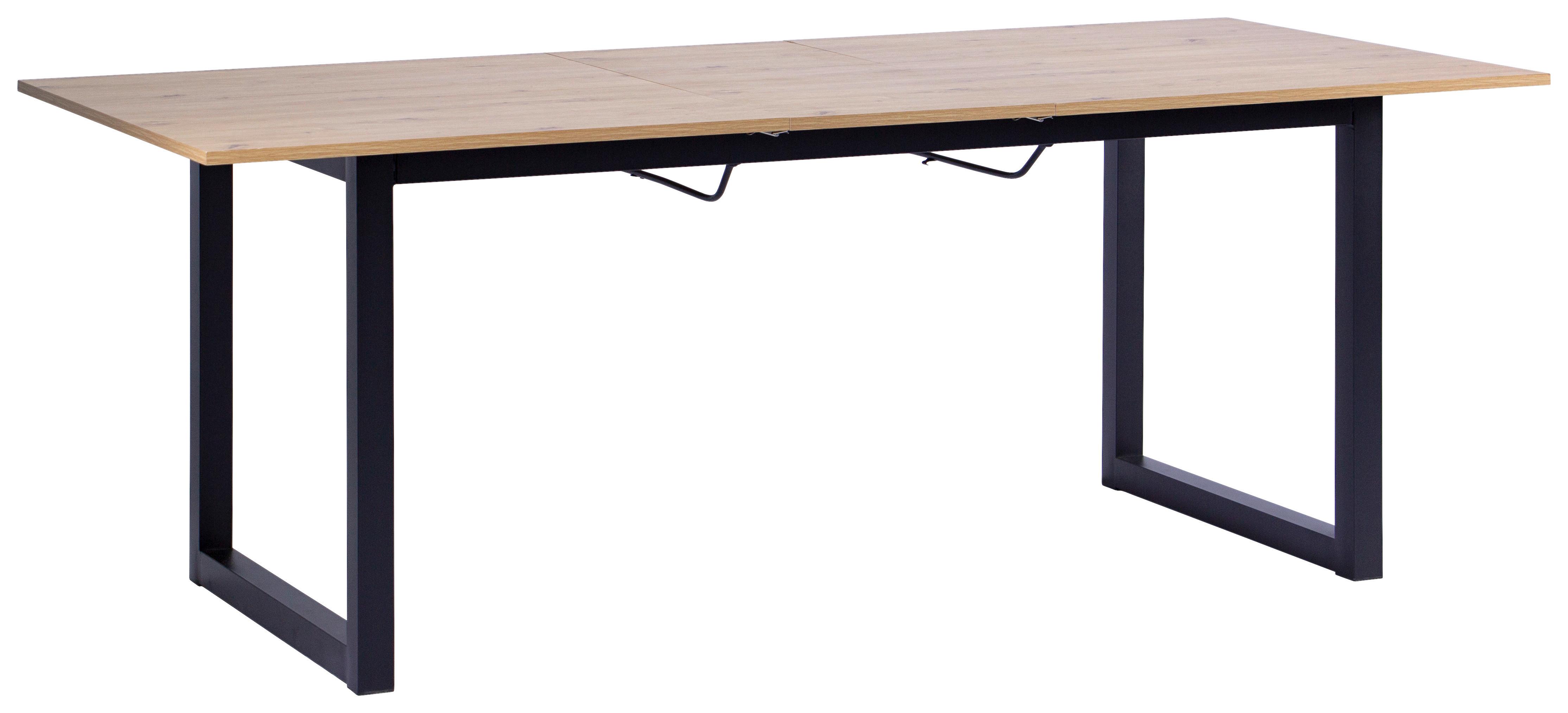 Ausziehtisch Dean 160 Az 160-200x76x90 Cm Eiche - Schwarz/Eiche Artisan, KONVENTIONELL, Holzwerkstoff/Metall (160-200/76/90cm) - MID.YOU