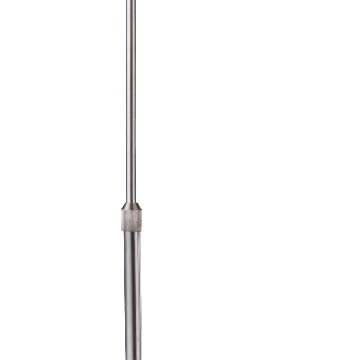 Stehlampe Katunga Weiß Höhenverstellbar - Weiß/Nickelfarben, Basics, Textil/Metall (96/45/196cm) - Globo