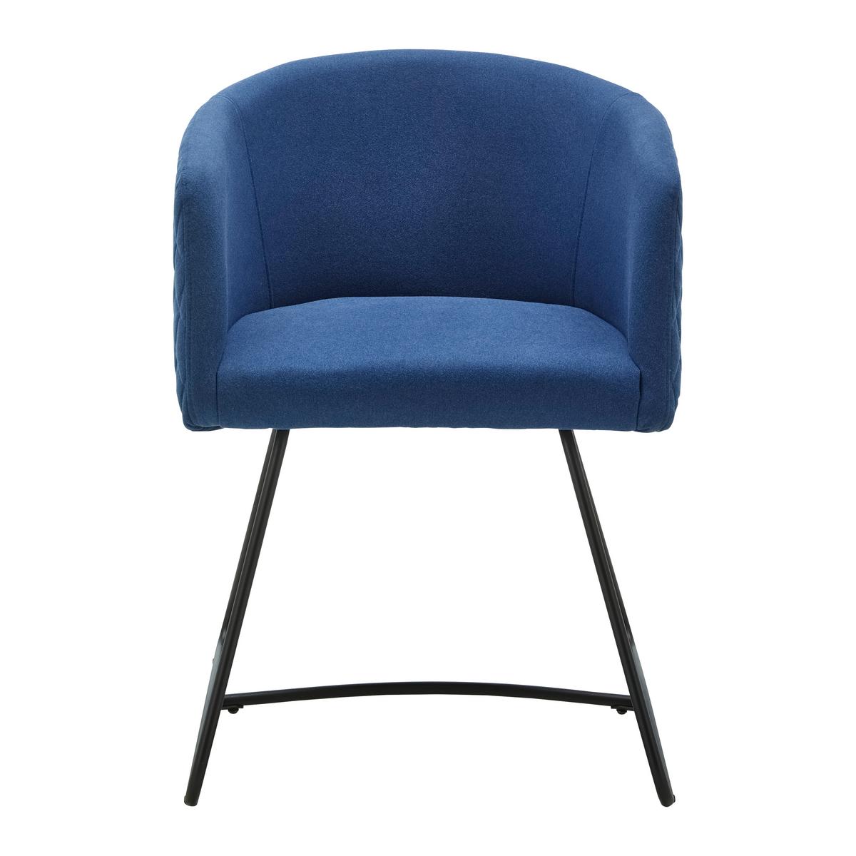 Židle IVA modrá - modrá/černá, Moderní, kov/textil (55/76/57cm) - Bessagi Home
