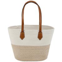 Strandtasche Sani - Creme/Weiß, Basics, Kunststoff/Textil - Luca Bessoni