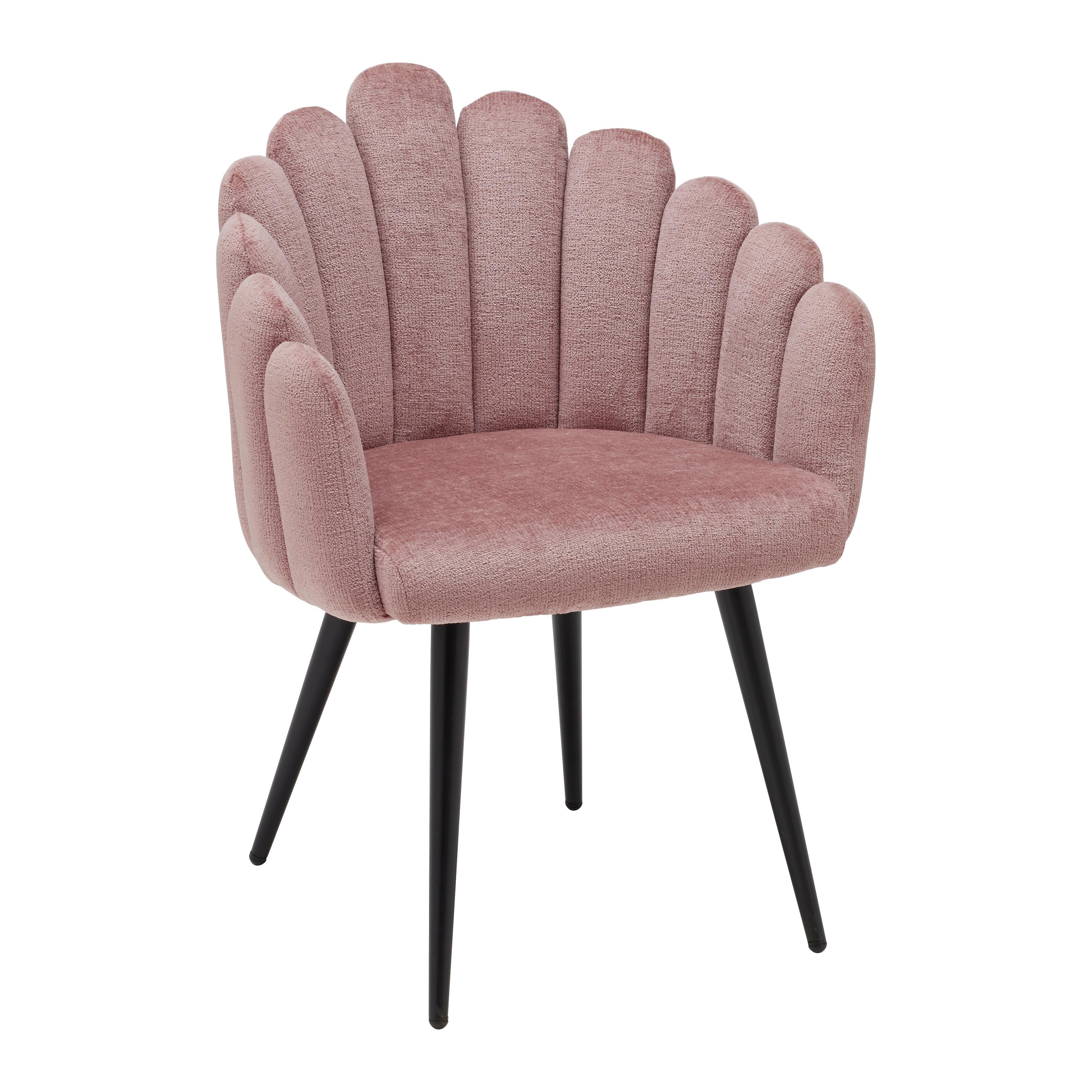 Jídelní křeslo SIBYL růžová - růžová/černá, Romantický / Rustikální, kov/textil (63/84/58cm) - Premium Living