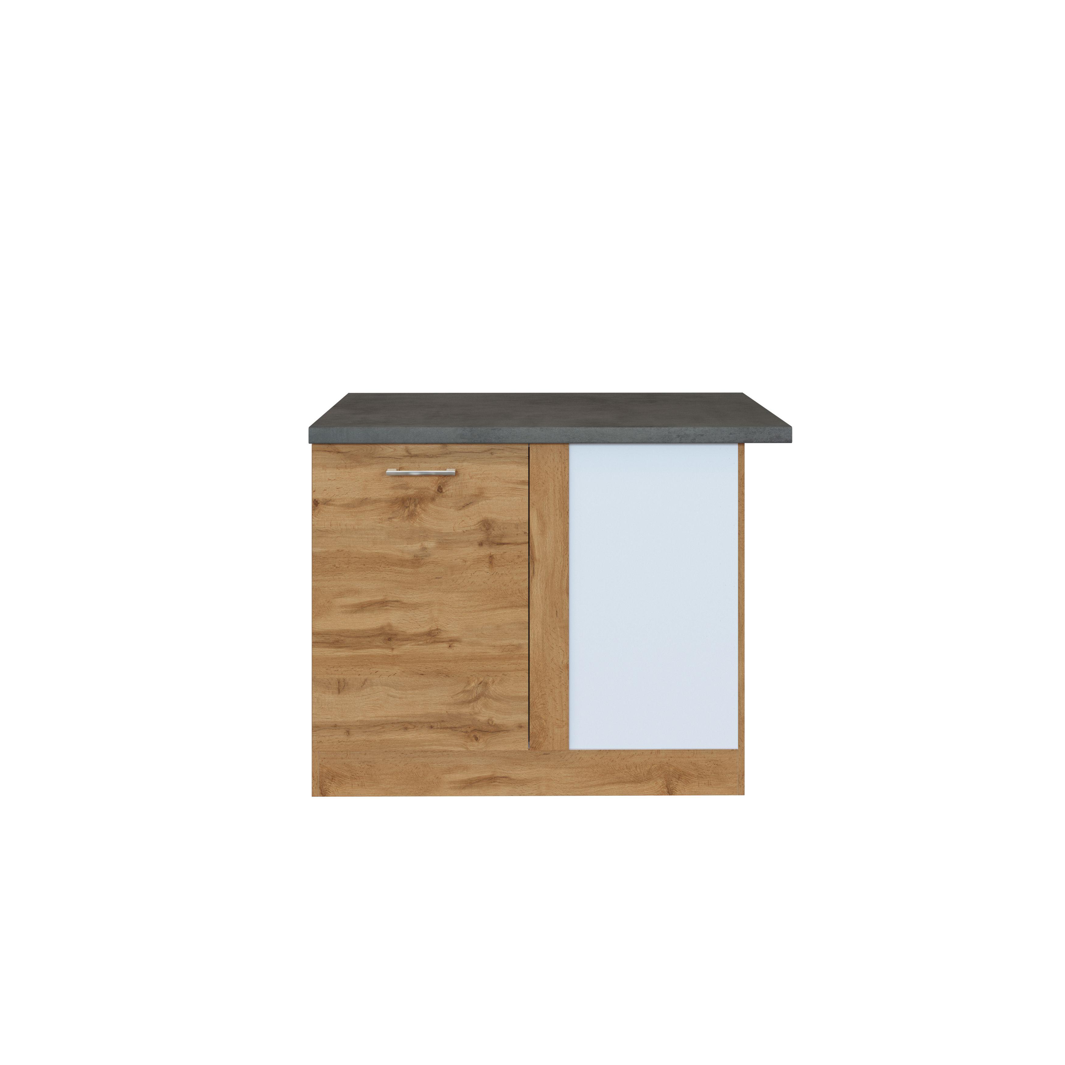 Eckunterschrank B: 110 cm Anthrazit/Eiche Dekor - Eichefarben, MODERN, Holzwerkstoff (110/85/60cm) - Held