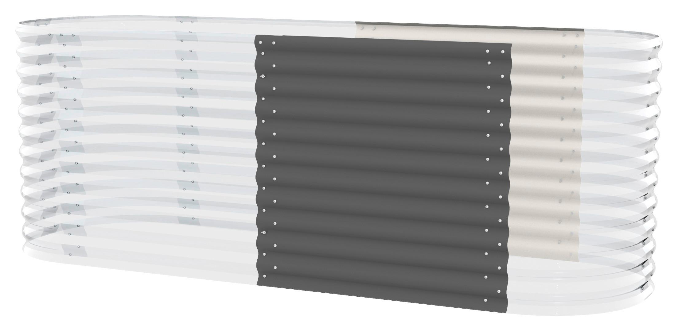 Hochbeet-erweiterung Vita 82,1x85,8x80 Cm, Oval, Grau - Grau, Basics, Metall (82,1/85,8/80cm)