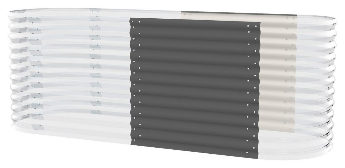 Hochbeet-erweiterung Vita 82,1x85,8x80 Cm, Oval, Grau - Grau, Basics, Metall (82,1/85,8/80cm)