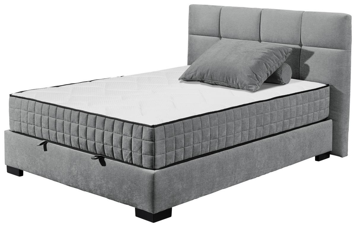 Boxbett Nagol A - Anthrazit/Schwarz, MODERN, Holzwerkstoff/Textil (120/200cm) - MID.YOU