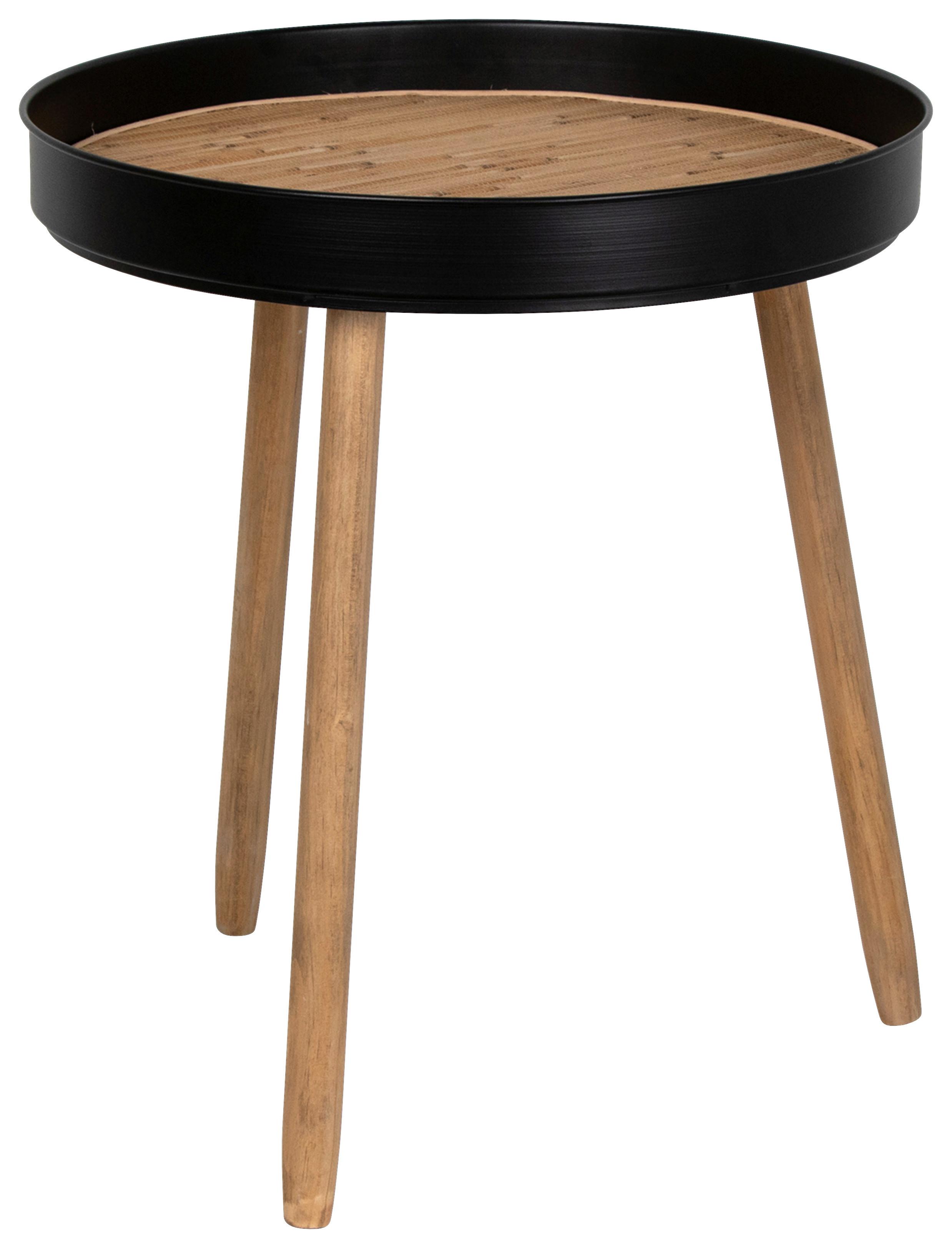 Beistelltisch Rom Naturfarben/ Schwarz - Schwarz/Naturfarben, MODERN, Naturmaterialien/Holz (46/52/46cm)