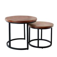 Satztisch Giro - Schwarz/Braun, KONVENTIONELL, Holz/Metall (53/53/45cm) - MID.YOU