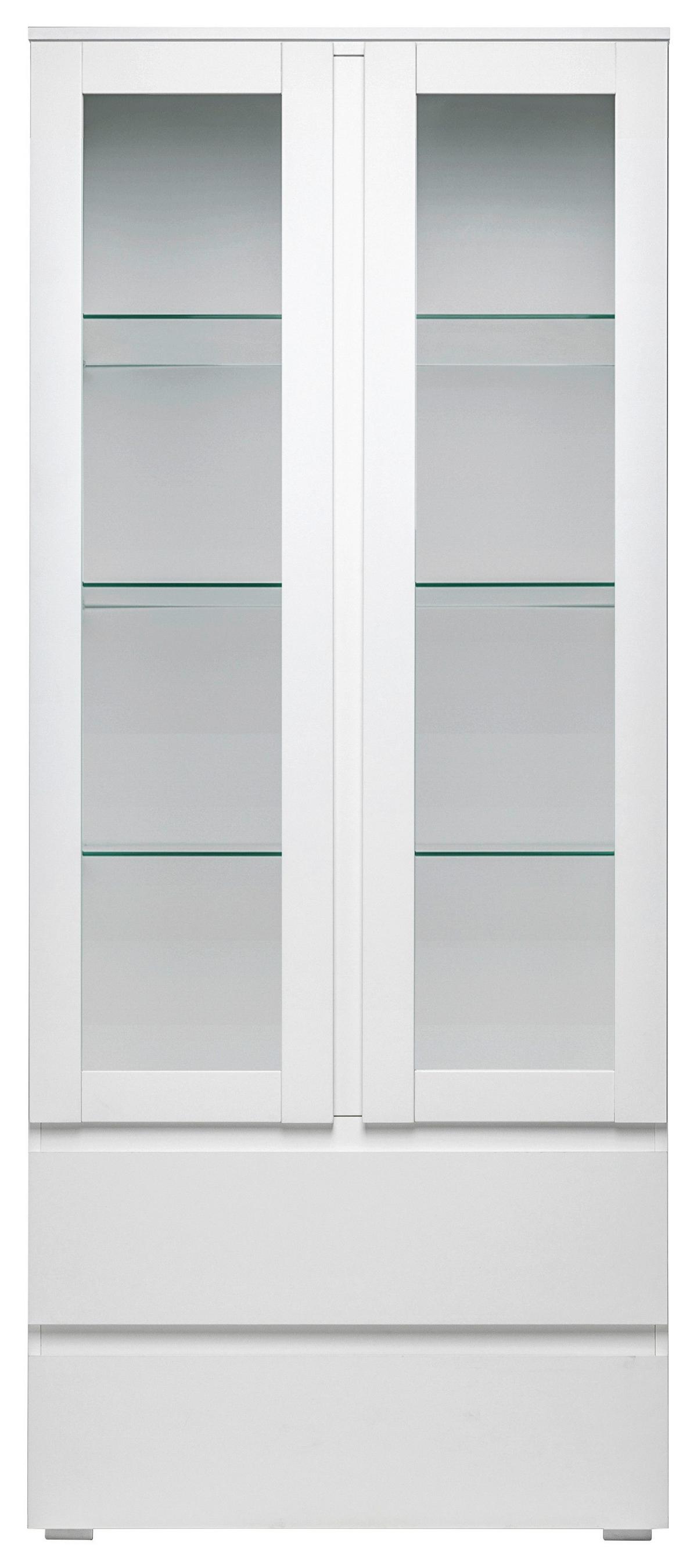 Vitrine Image B: 80 cm Weiß - Silberfarben/Weiß, KONVENTIONELL, Glas/Holzwerkstoff (80/191/40cm) - MID.YOU