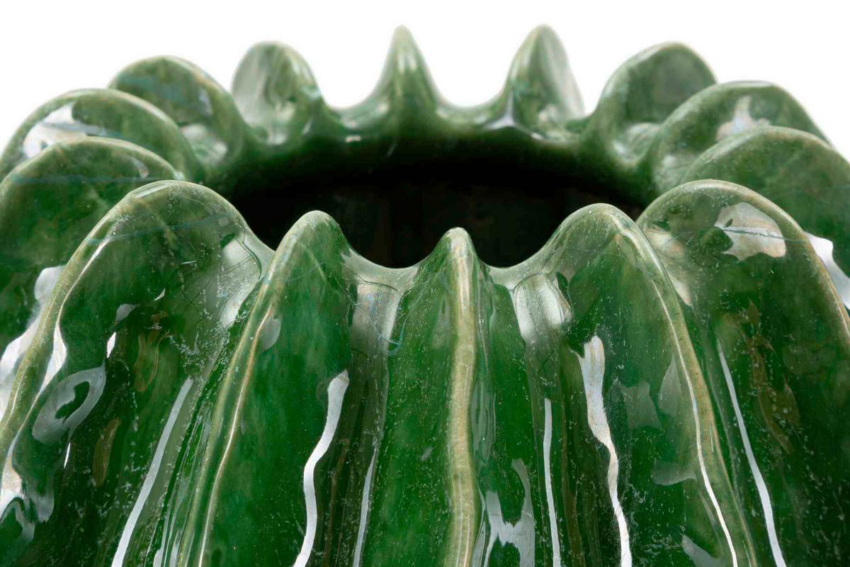 Vase Cactus Ball Pot Grün B: 28 Cm - Grün, Basics, Keramik (28/31/28cm)