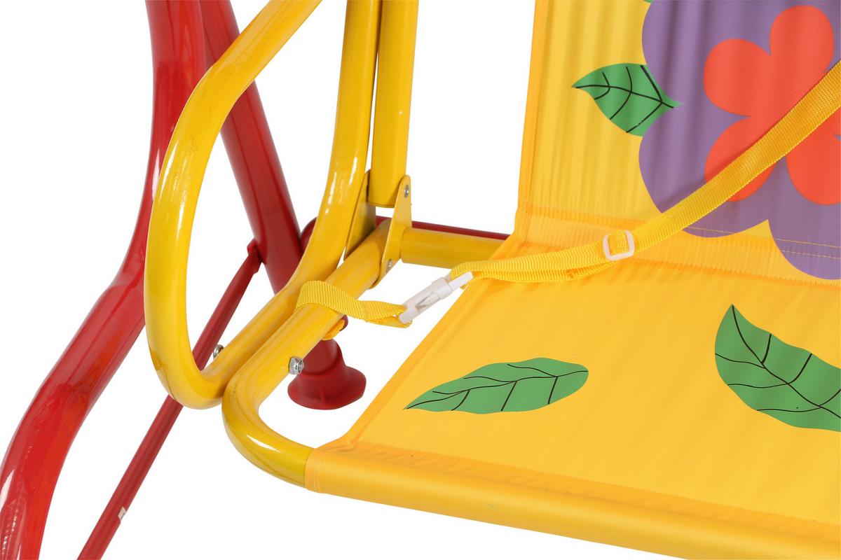 Kinder-Hollywoodschaukel Stahl, Rot - Rot, MODERN, Textil/Metall (115/118/75cm) - Siena Garden