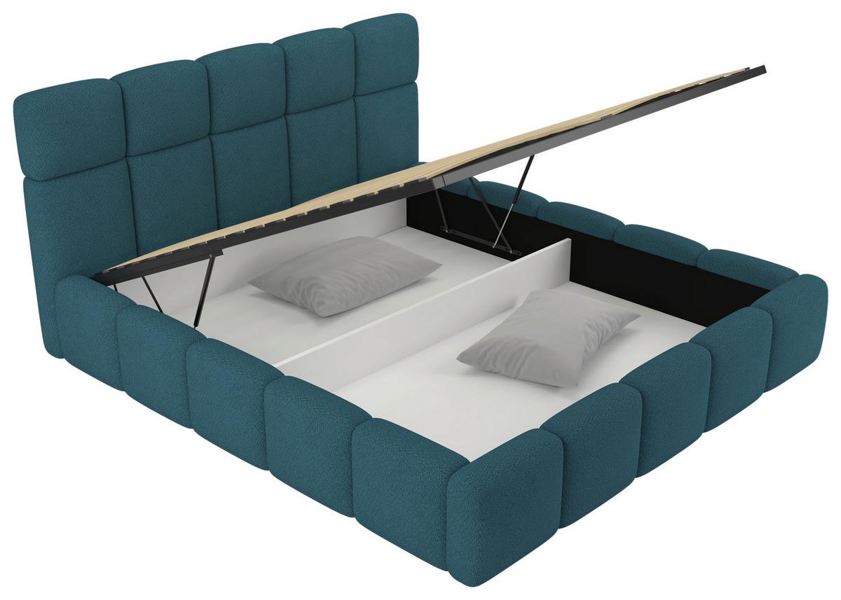 Polsterbett Cloudy Türkis, Lf: 160x200 Cm - Türkis, Trend, Holz/Holzwerkstoff (160/200cm) - Luca Bessoni