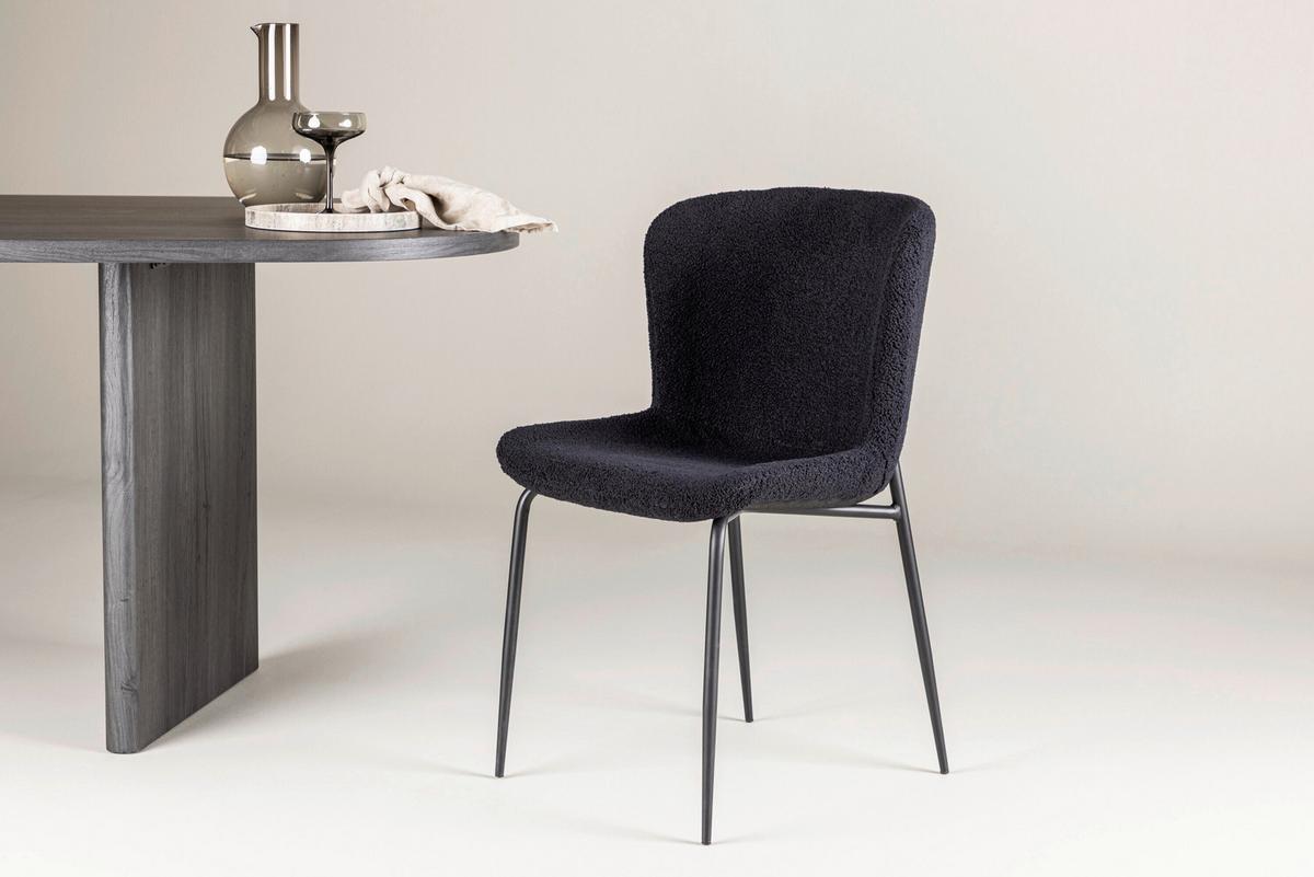 STUHL Modesto Schwarz B: 48 cm - Schwarz, MODERN, Textil/Metall (48/80/54cm) - Livetastic