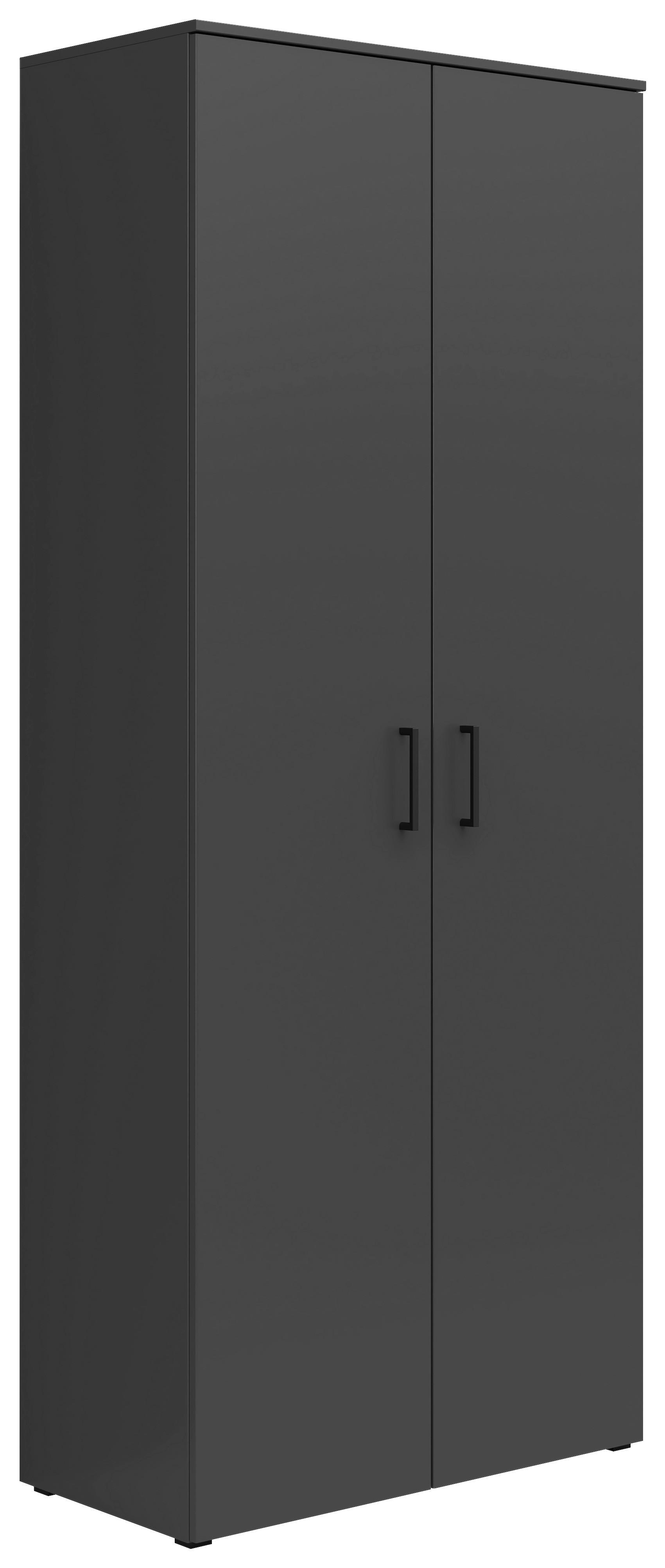 Skriňa CABINET š: 80 cm - čierna/grafitová, Modern, kompozitné drevo/plast (80/195/40cm)