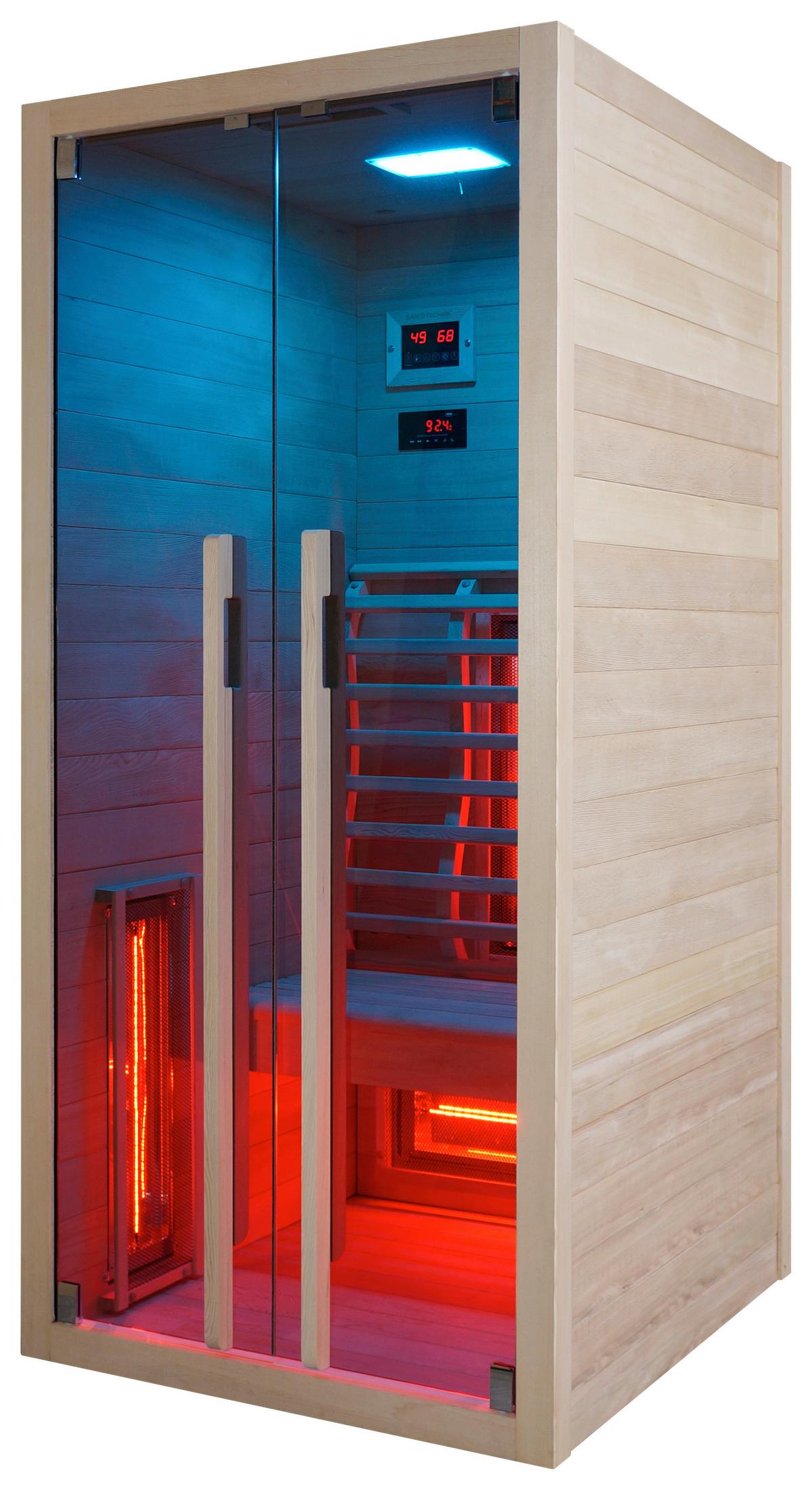 Infrarotkabine 1 Person 90,5x195x100 cm Ruby - Naturfarben, Basics, Holz (90,5/195/100cm) - Sanotechnik