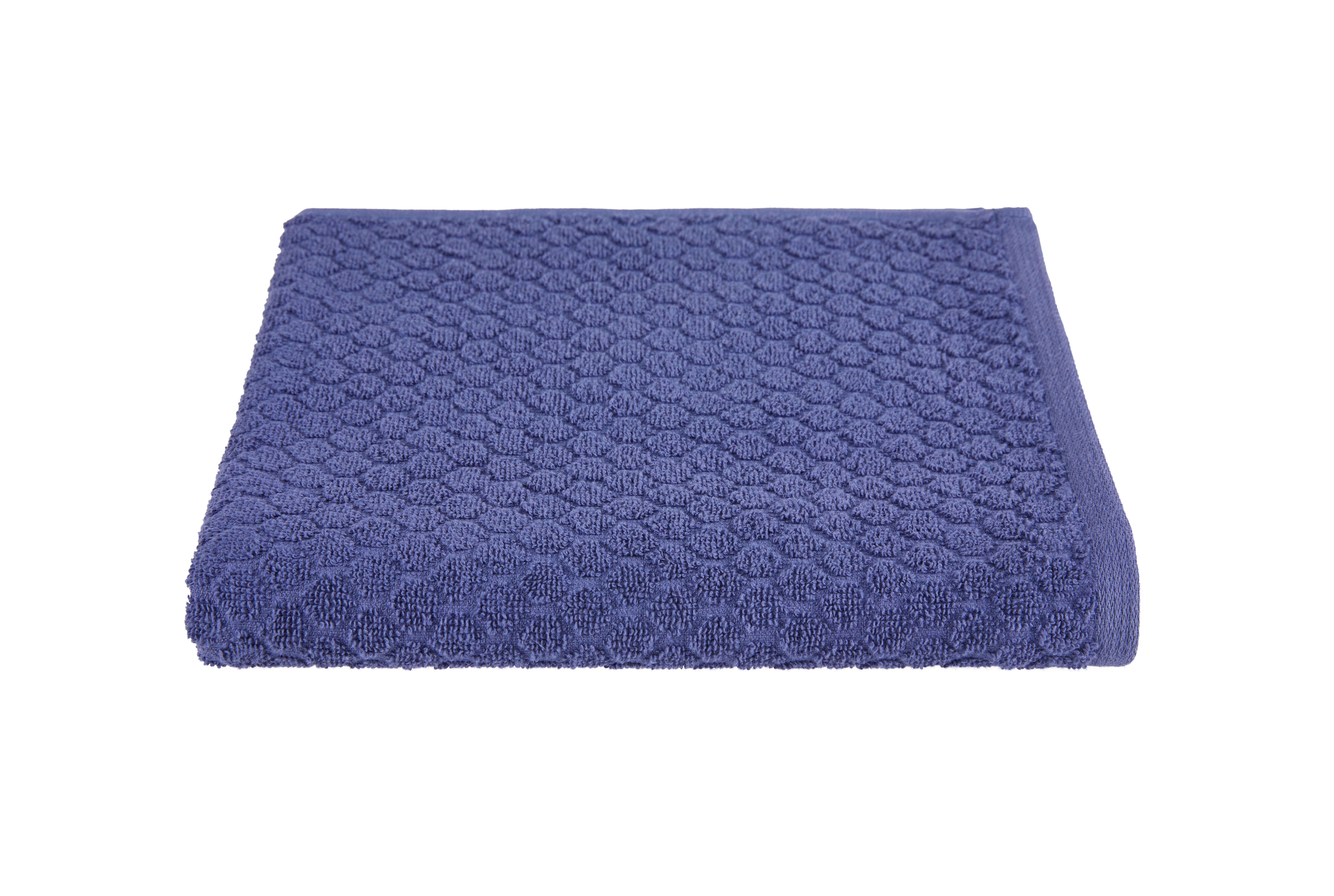 Duschtuch Elena Baumwolle 450 g/M2 Dunkelblau 70x140 cm - Dunkelblau, MODERN, Textil (70/140cm) - Luca Bessoni