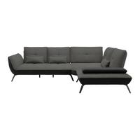 Rohová sedačka TRENDY, pravá, černá / antracitová - černá/antracitová, Moderní, kov/kompozitní dřevo (310/93/250cm) - Premium Living