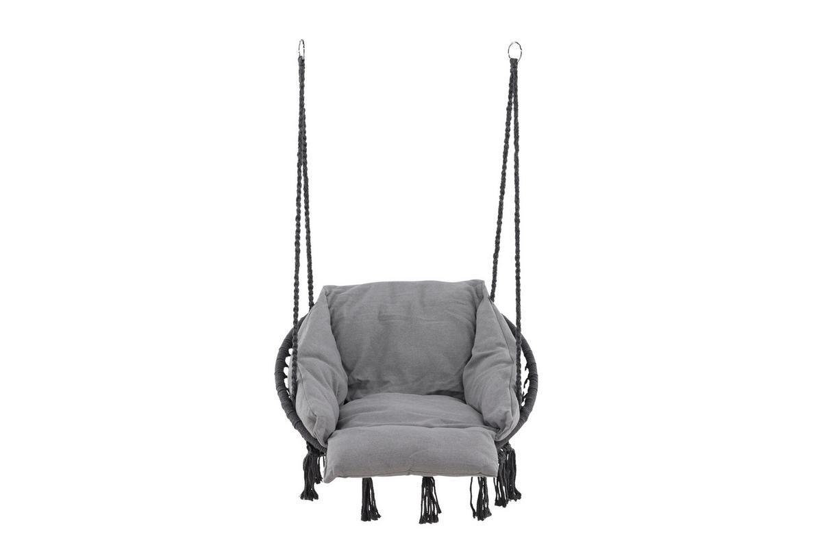 Hängesessel Hamtic Mit Sitz- Und Rückenkissen - Grau, KONVENTIONELL, Textil (80/90/60cm) - Gardenson