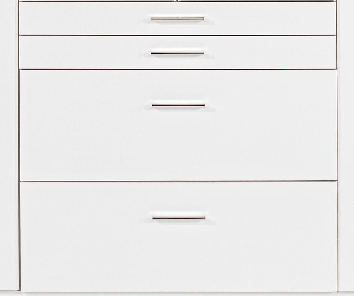 Kleiderschrank Mit Spiegel 180cm Aachen, Alpinweiß - Weiß, KONVENTIONELL, Holzwerkstoff (180/198/58cm)