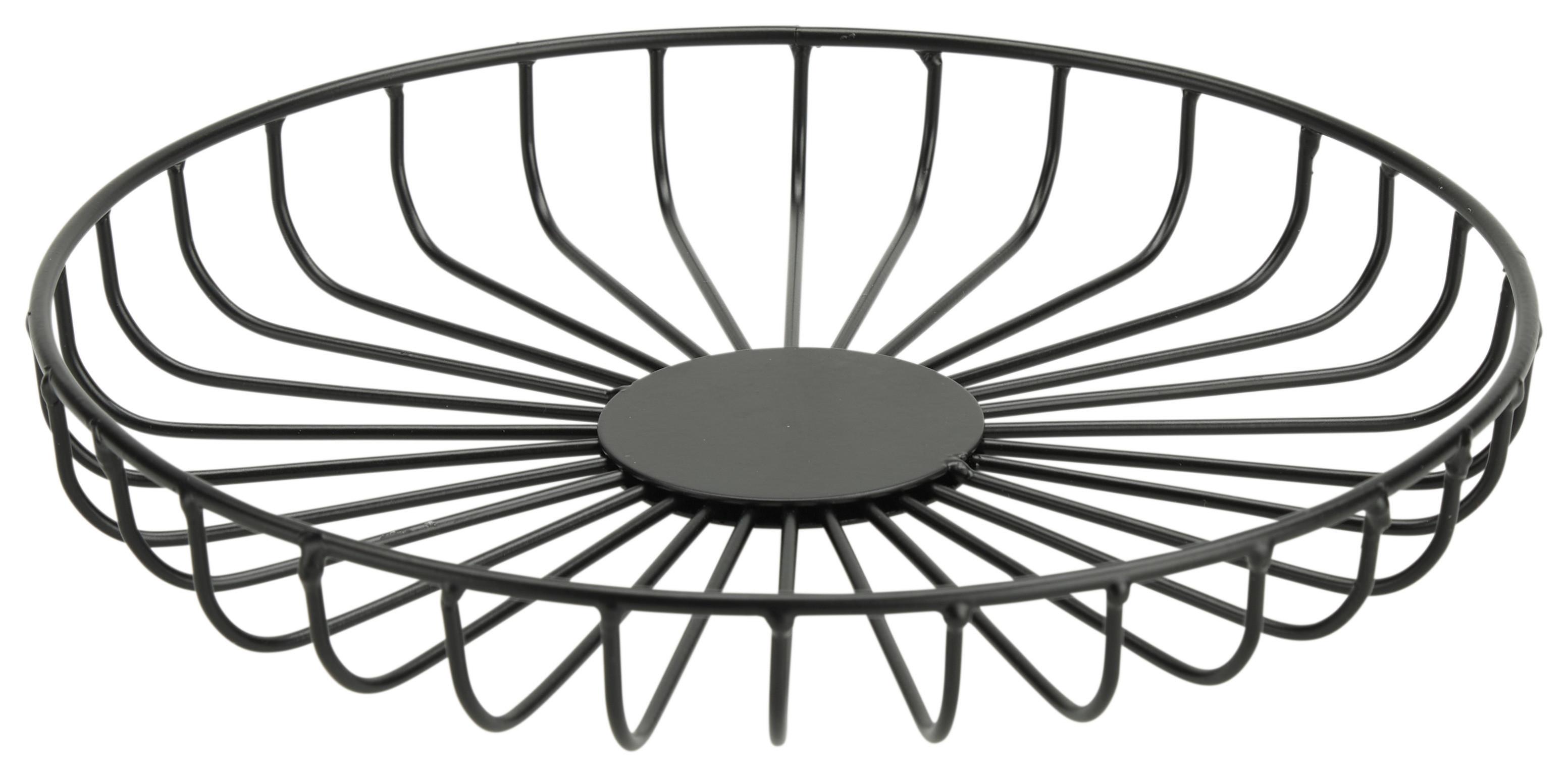 Dekorační miska Petra, Ø: 23cm - černá, Basics, kov (23/3cm) - Modern Living