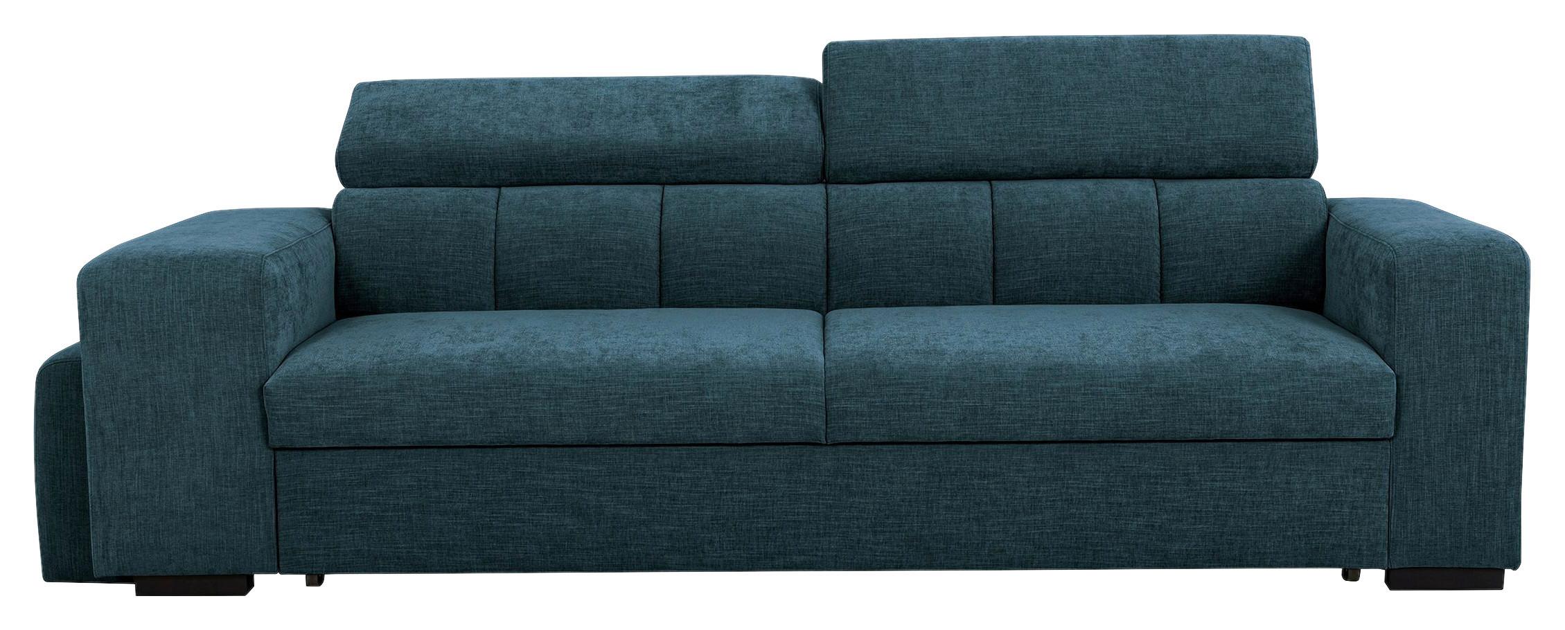 3-SitzerSofa m. Schlaffunktion Sirius S blau, B: 251cm - Blau/Schwarz, KONVENTIONELL, Holz/Holzwerkstoff (251/96/100cm)