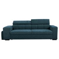 3-SitzerSofa m. Schlaffunktion Sirius S blau, B: 251cm - Blau/Schwarz, KONVENTIONELL, Holz/Holzwerkstoff (251/96/100cm)