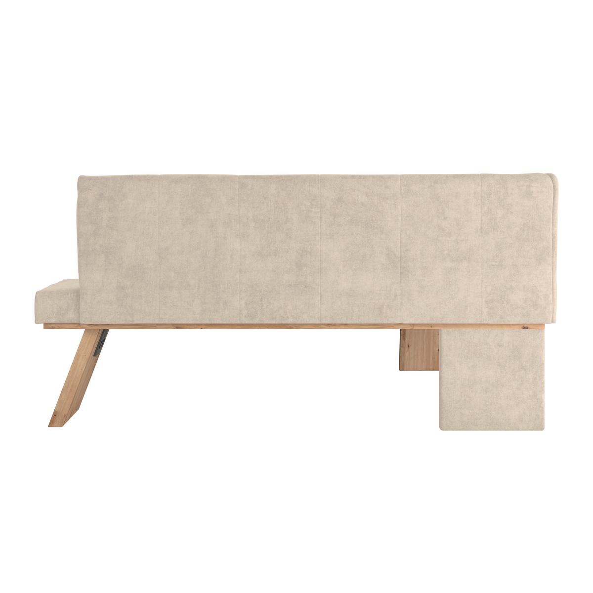 Eckbank Emma Ii Webstoff Beige, B: 150 Cm - Eichefarben/Beige, KONVENTIONELL, Holzwerkstoff/Textil (150/185cm)