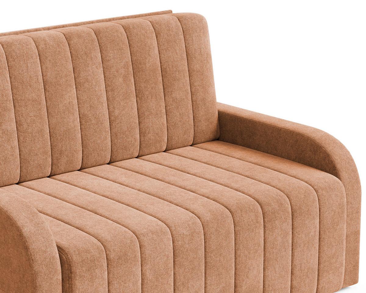 Schlafsofa Alaska Rostfarben, B: 141 cm - Rostfarben/Schwarz, Design, Textil (141/90/104cm) - MID.YOU