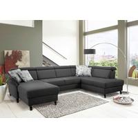 Wohnlandschaft Arngast rechts grau/Schwarz, 165x317x193 cm - Schwarz/Grau, KONVENTIONELL, Textil (165/317/193cm) - Sit & More