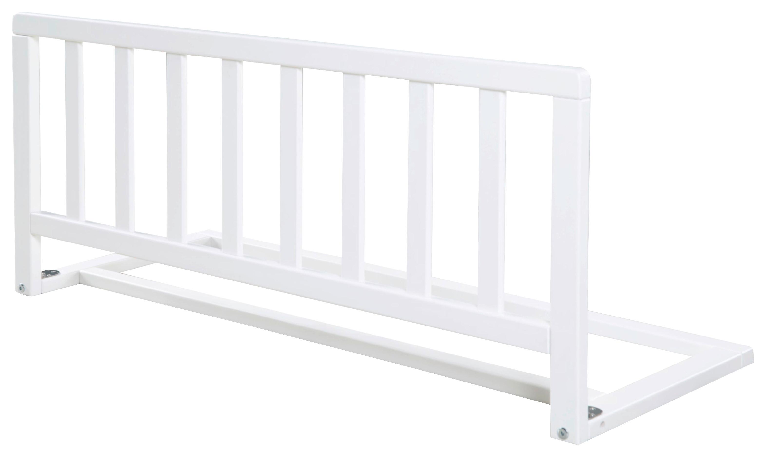 Zábrana na postel LUNA dřevo bílé lakované - Konvenční, kov/dřevo (87.5/38/38cm)