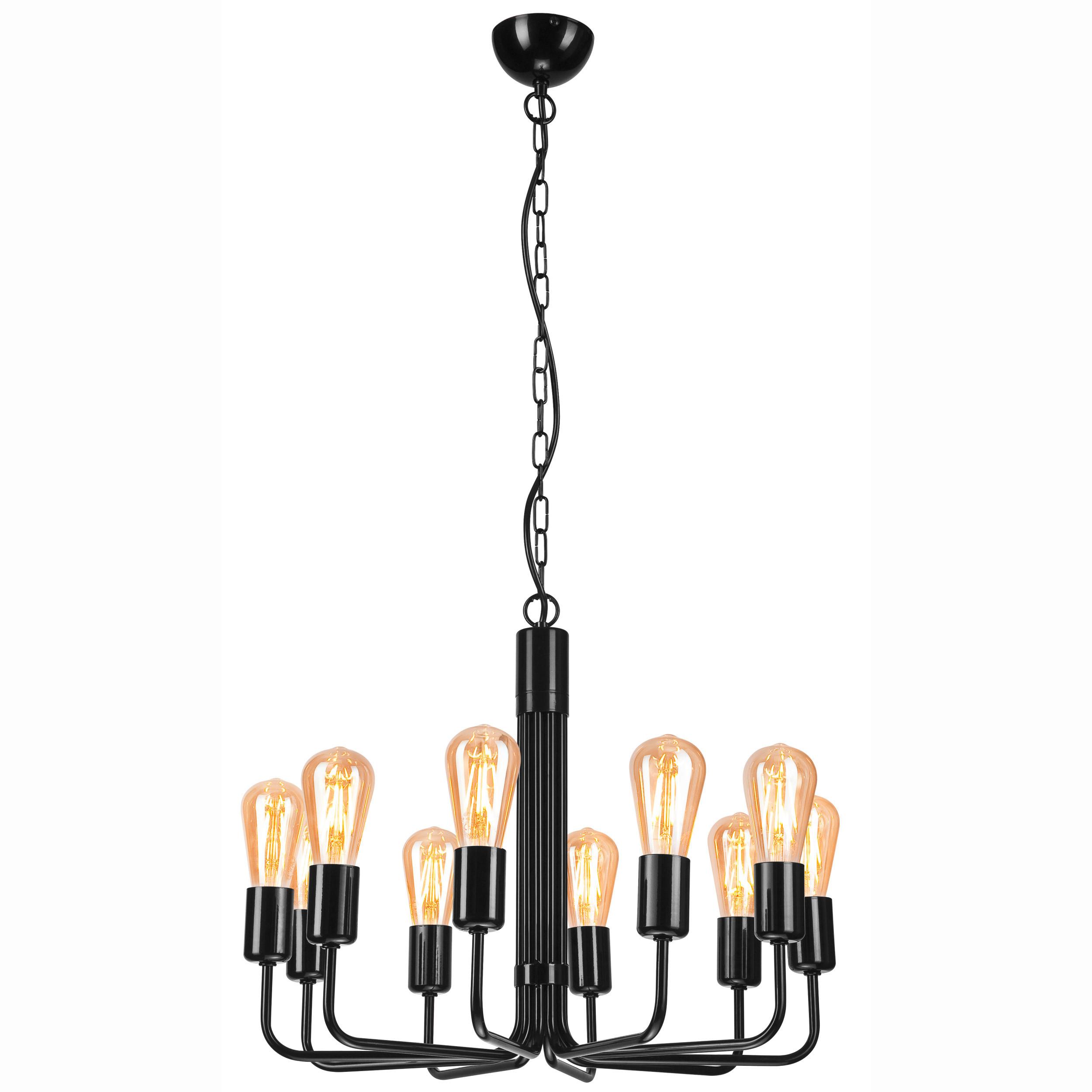 Hängeleuchte 44576 Tiffany - Schwarz Hochglanz, KONVENTIONELL, Metall (98/54/98cm)