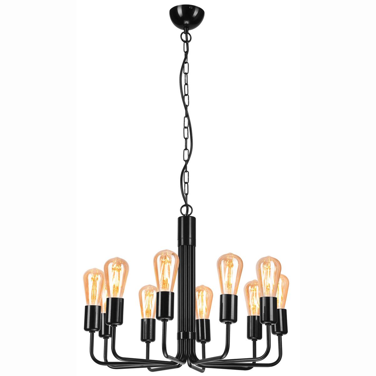 Hängeleuchte 44576 Tiffany - Schwarz Hochglanz, KONVENTIONELL, Metall (98/54/98cm)