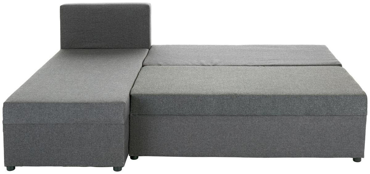 Ecksofa Mit Schlaffunktion Jon Grau 195x147 Cm - Schwarz/Grau, Design, Textil (195/147cm) - P & B