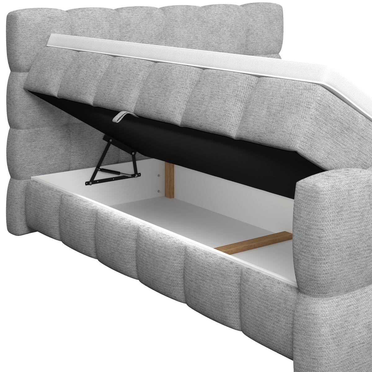Boxspringbett Brisbane inkl. Bettkasten 200x200 - Schwarz/Grau, Trend, Holz/Holzwerkstoff (200/200cm) - Sembella