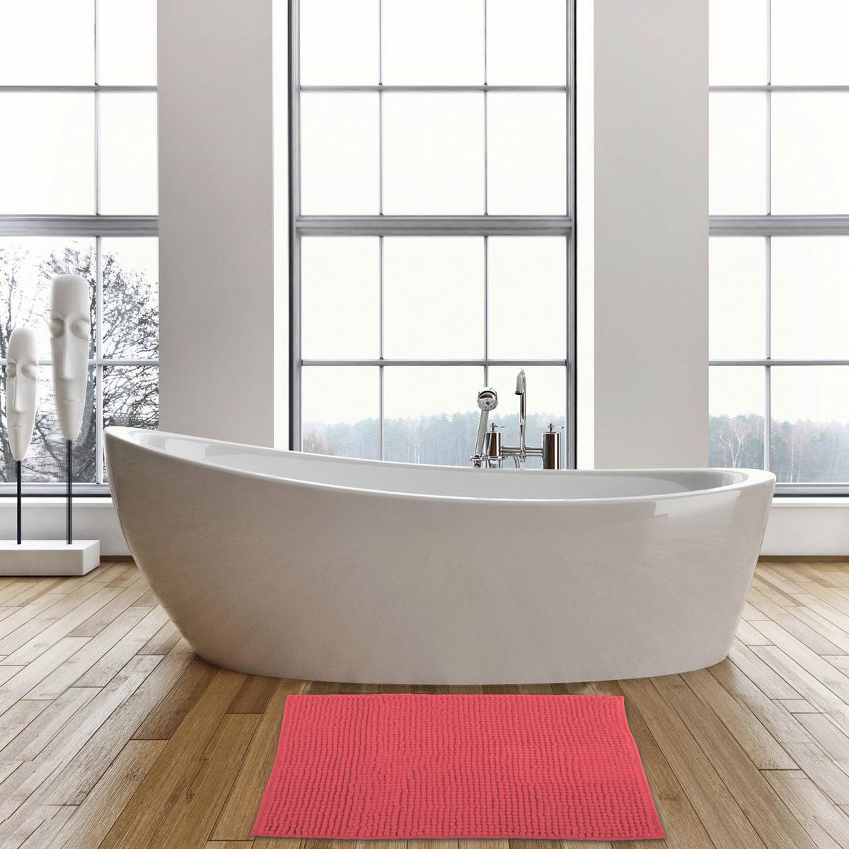 BADEMATTE CHENILLE ROT - Rot, Basics, Textil (50/80cm) - MSV