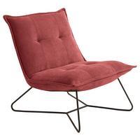 Polstersessel Vico Stoffbezug Berry - Beere/Schwarz, Basics, Textil/Metall (69/76/86cm) - MID.YOU