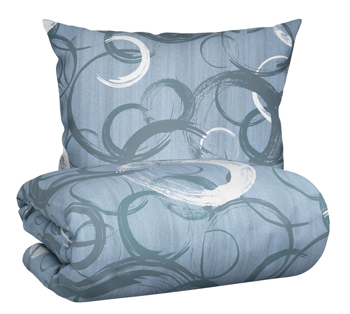 POVLEČENÍ NEW CIRCLES - modrá, textil (140/200cm) - Modern Living
