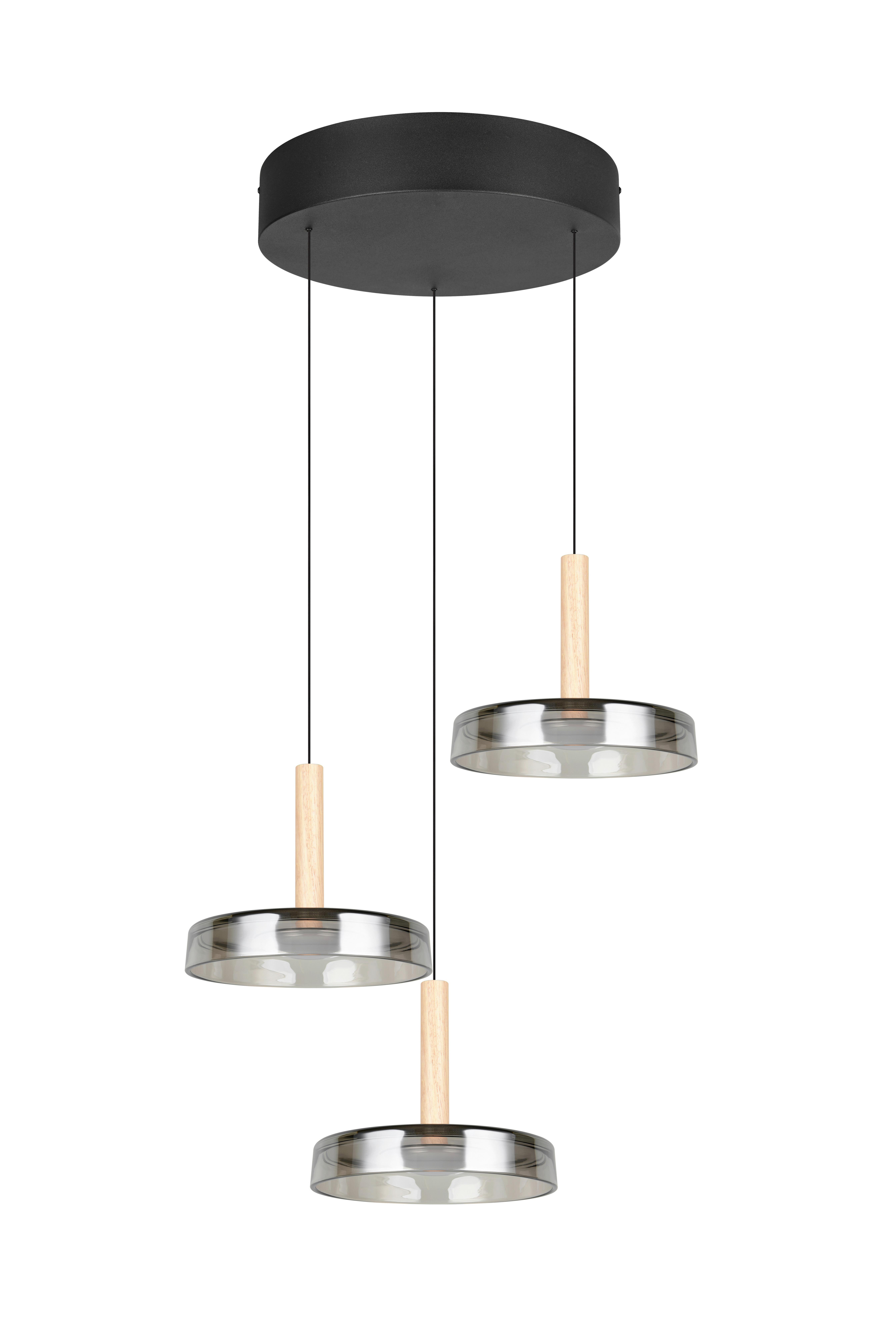 LED-Pendelleuchte 354930332 Celeste - Schwarz/Grau, Design, Glas/Metall (35/200cm) - Trio Leuchten