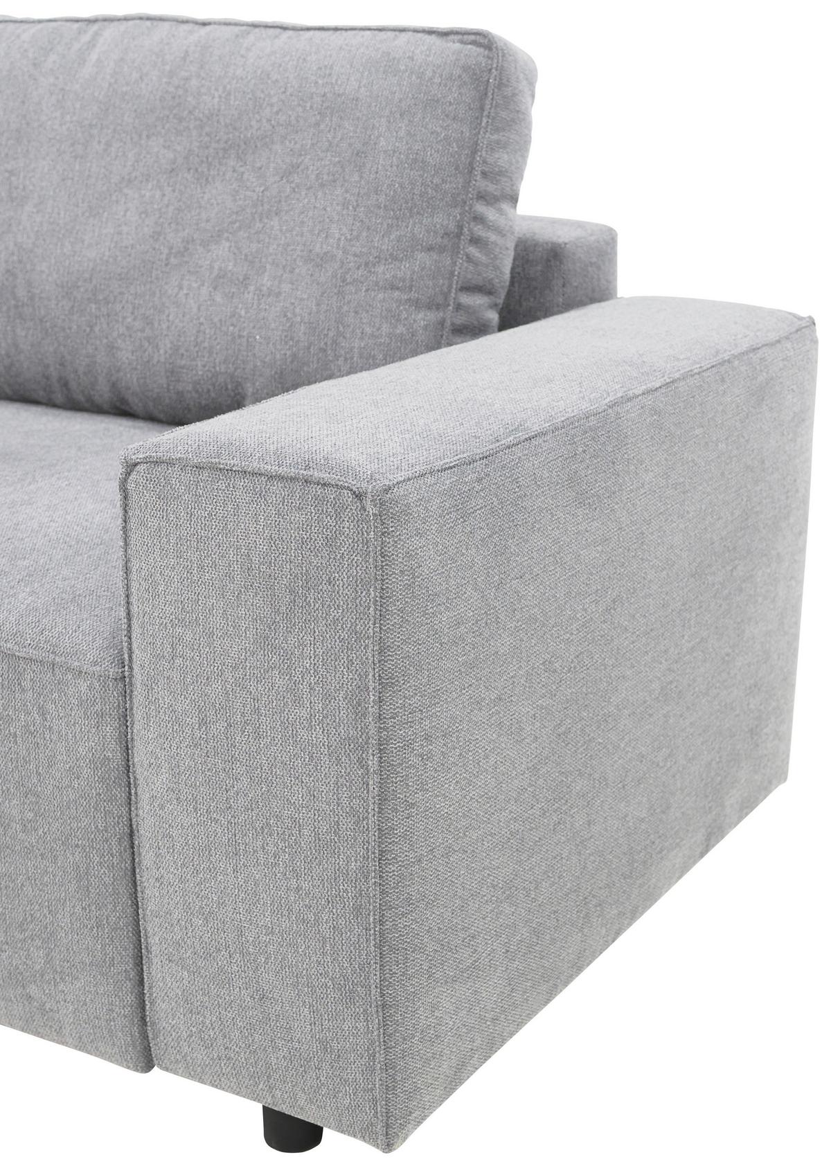 3-Sitzer-Sofa Josh Grau - Schwarz/Grau, Basics, Textil (239/85/86cm) - MID.YOU