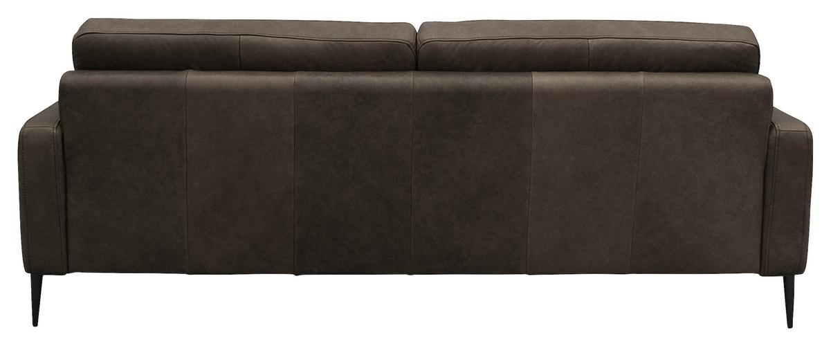 3-Sitzer-Sofa Spring, Fango B: - Fango/Schwarzchrom, Design, Leder (187/85/92cm) - Livetastic