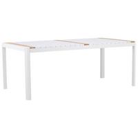 Gartentisch Togo Teakholz/metall L 100 Cm - Weiß, KONVENTIONELL, Holz/Metall (200/100/75cm) - Gardenson